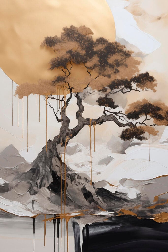 Majestic tree against a serene backdrop