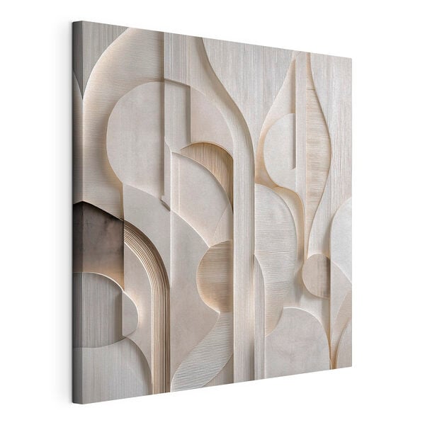 White wall with curved lines and curves