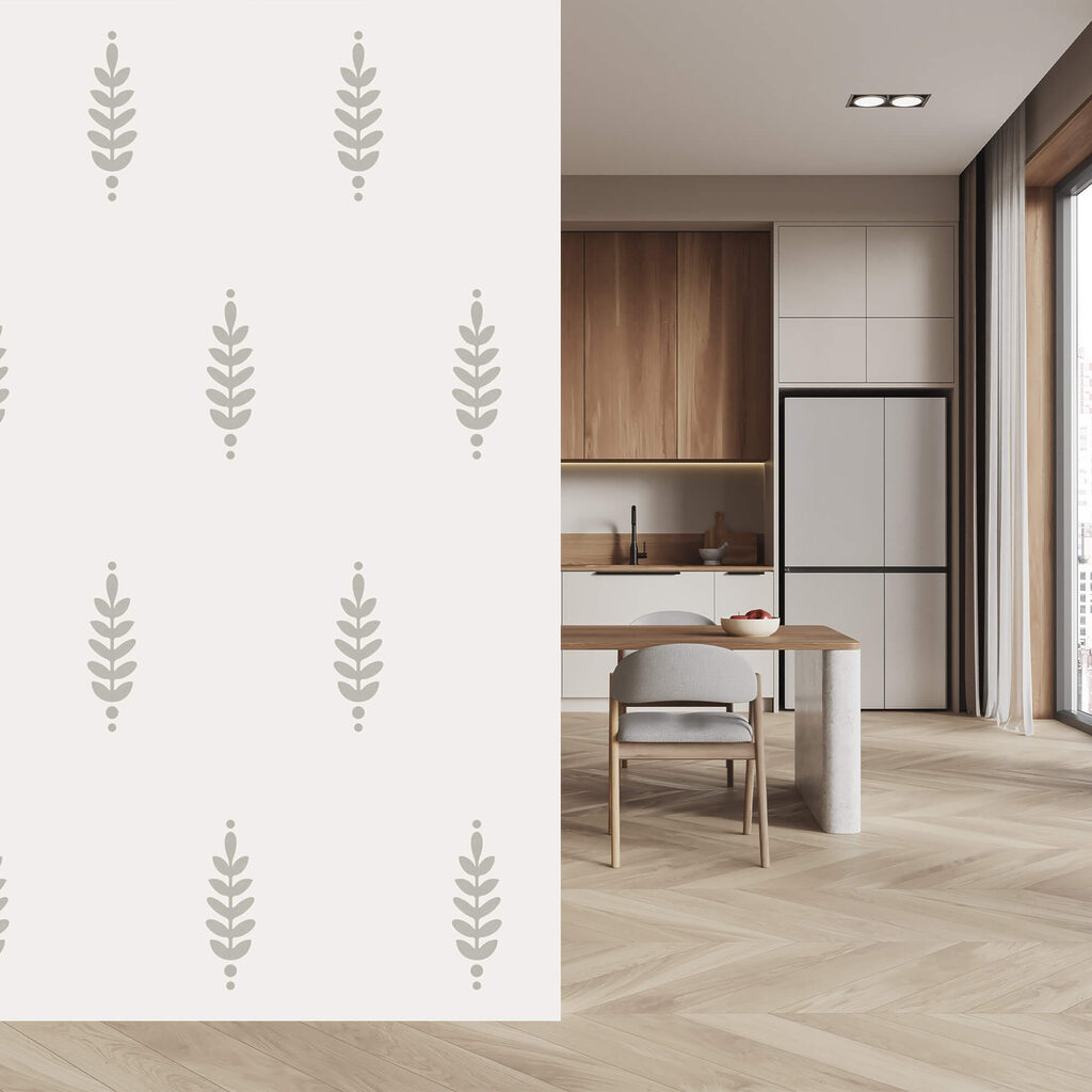 Motivo di foglie su sfondo bianco